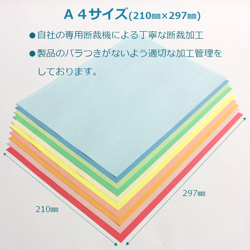コピー用紙 A4 中厚 10色 100枚 色上質紙 折り紙 工作 色紙 55062
