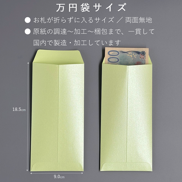 万円袋 パステル 光沢 封筒 金封 10枚入 5色×各2枚 55241