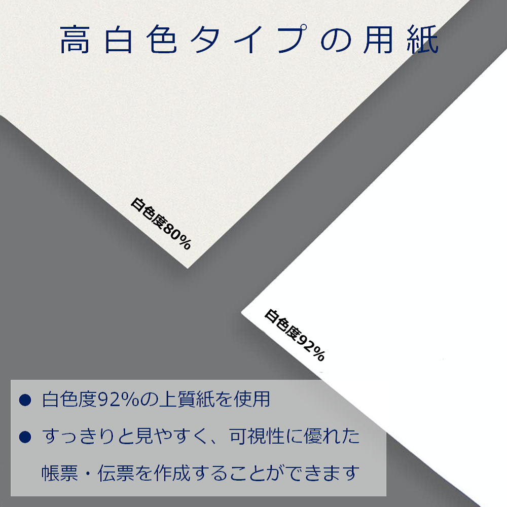 帳票用紙 A4 コピー用紙 2分割 穴なし ミシン目 領収書 納品書