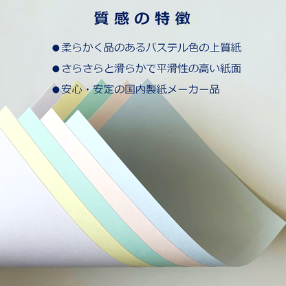 撮影用 背景シート A3 パステル 5色 特厚口 20枚 色上質紙 コピー用紙 工作 55160