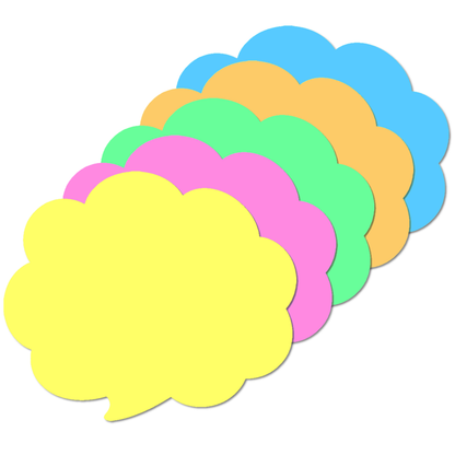 カラー 吹き出しカード 中 ネオンカラー 5色 カード POP 値札 メッセージカード